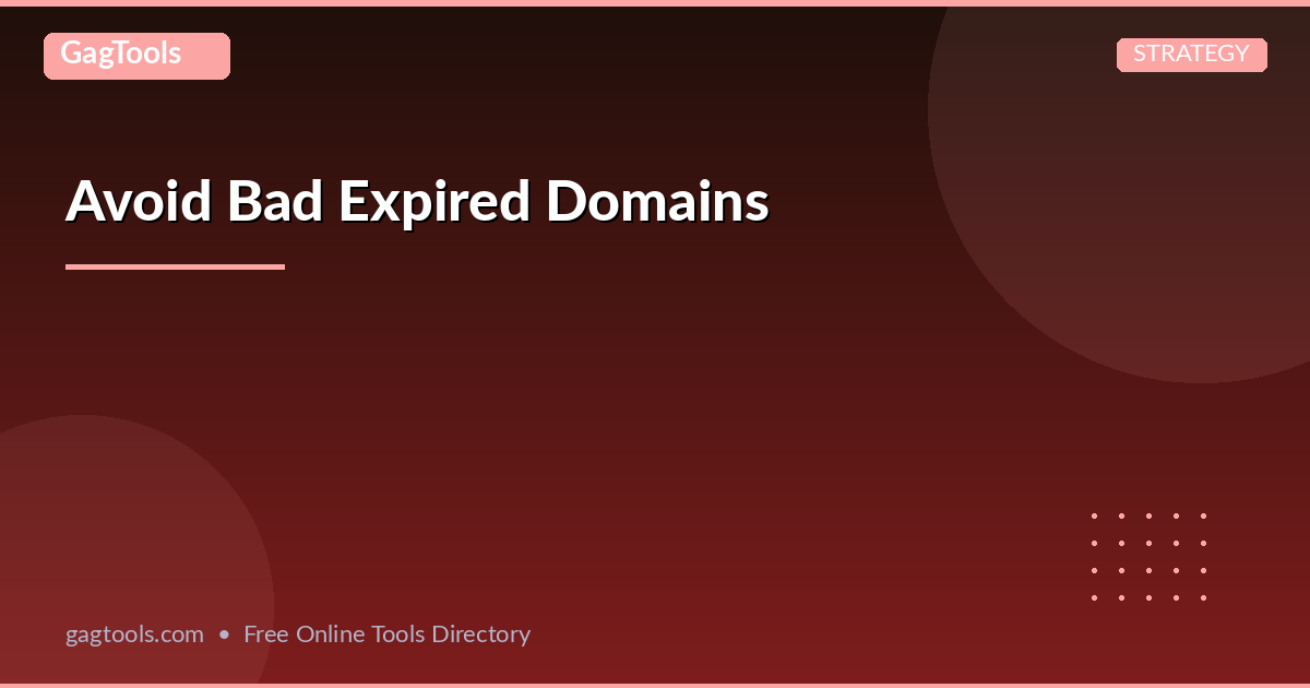Avoid Bad Expired Domains