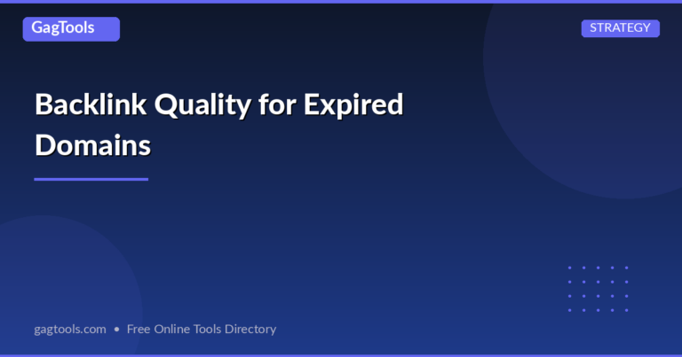 Backlink Quality for Expired Domains