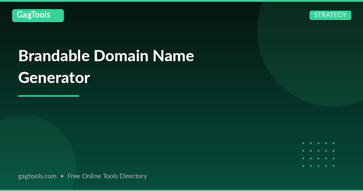 Brandable Domain Name Generator