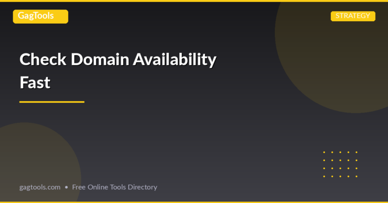 Check Domain Availability Fast