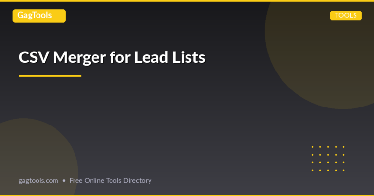 CSV Merger for Lead Lists