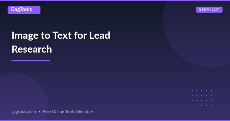 Image to Text for Lead Research