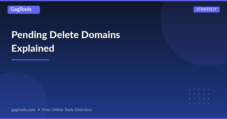 Pending Delete Domains Explained