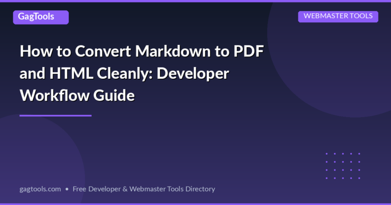 How to Convert Markdown to PDF and HTML Cleanly: Developer Workflow Guide