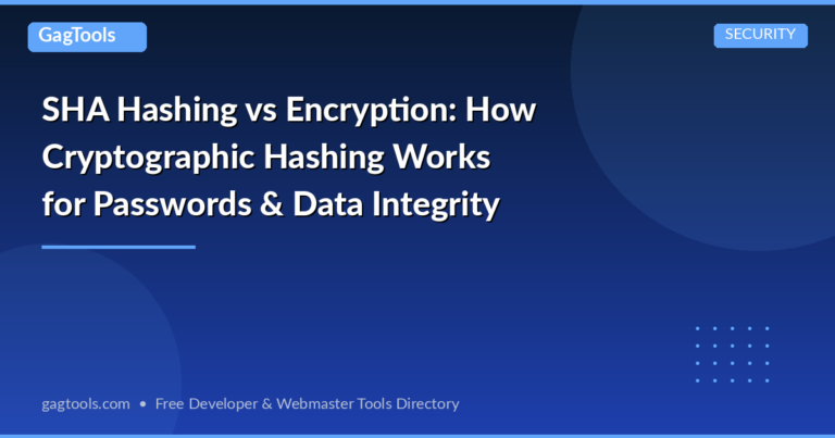 SHA Hashing vs Encryption: How Cryptographic Hashing Works for Passwords & Data Integrity